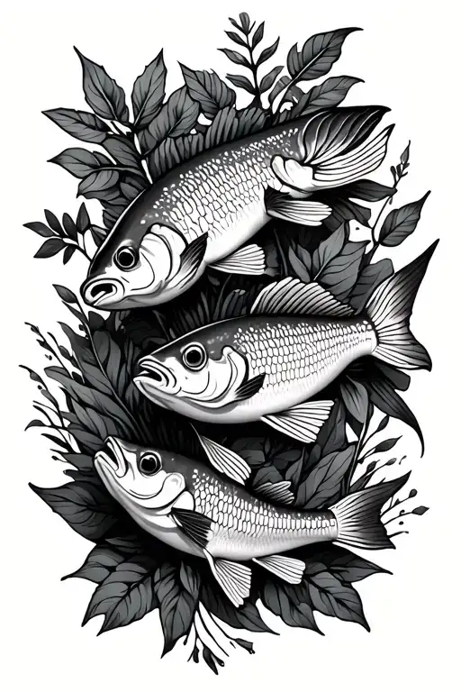fish abd plants and bible verses  tattoo design idea