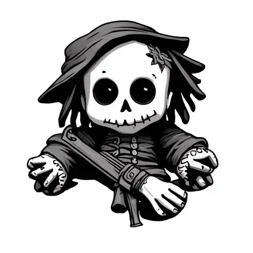 voodoo doll army tattoo design idea