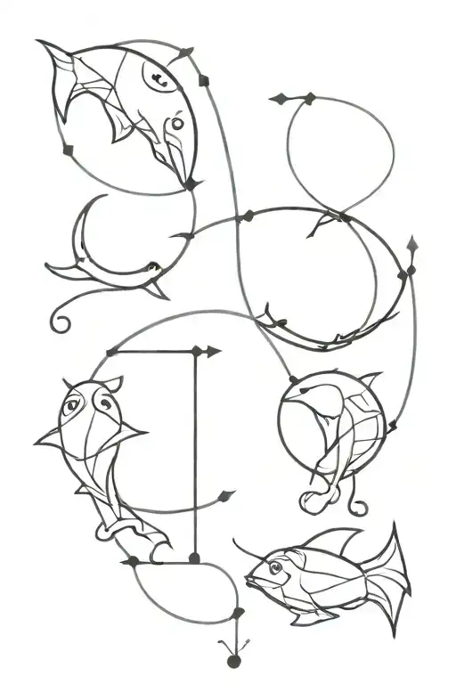 zodiac signs. father is a pisces. sons are leo, sagitarius and aries. tattoo design idea