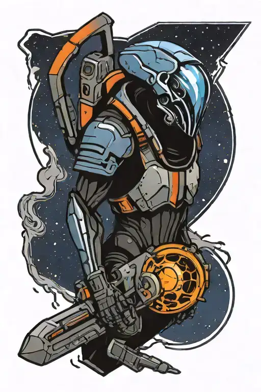 mass effect reaper in space tattoo design idea