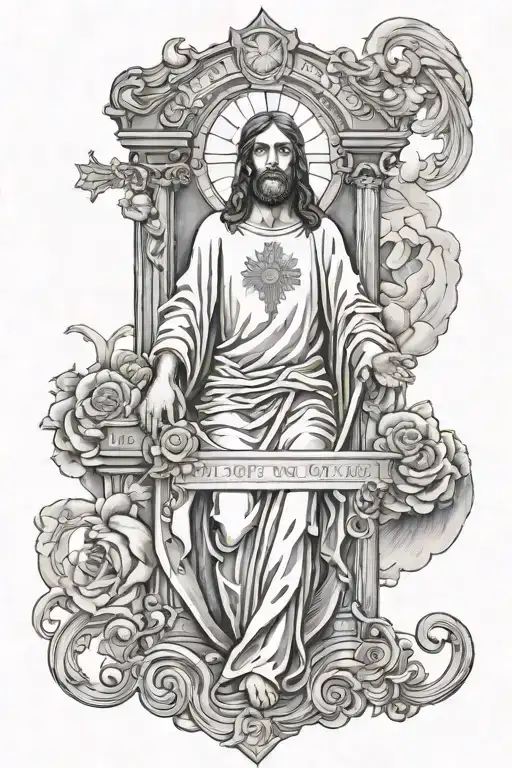 jesus christ bible verse holy trinity heaven gates  tattoo design idea