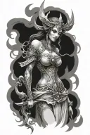 nemesis goddess of divine retribution  tattoo design idea
