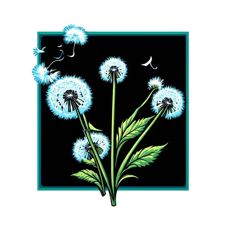 dandelion blowing and Baumholder High School Logo tattoo design idea