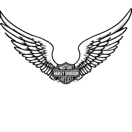 softtail Harley Davidson with angel wings  tattoo design idea