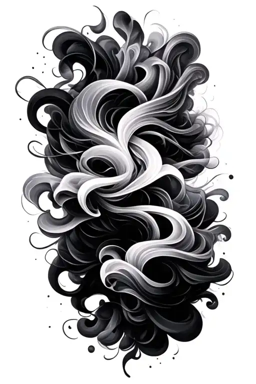gap filler flowing smoke abstract lines tattoo tattoo design idea