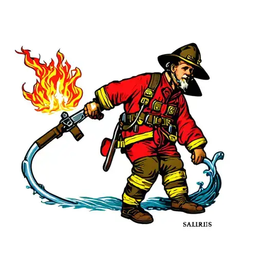 Salrin Jérémy Aquarius Sapper Fireman tattoo design idea