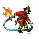 Salrin Jérémy Aquarius Sapper Fireman tattoo design idea