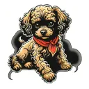 toy poodle sitting tattoo design idea