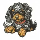 toy poodle sitting tattoo design idea