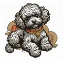 toy poodle sitting tattoo design idea