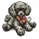 toy poodle sitting tattoo design idea