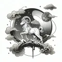 Aries thunder storm navigation mystery galaxy tattoo design idea