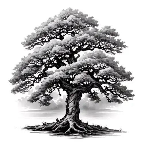 oranger tree draw tattoo design idea