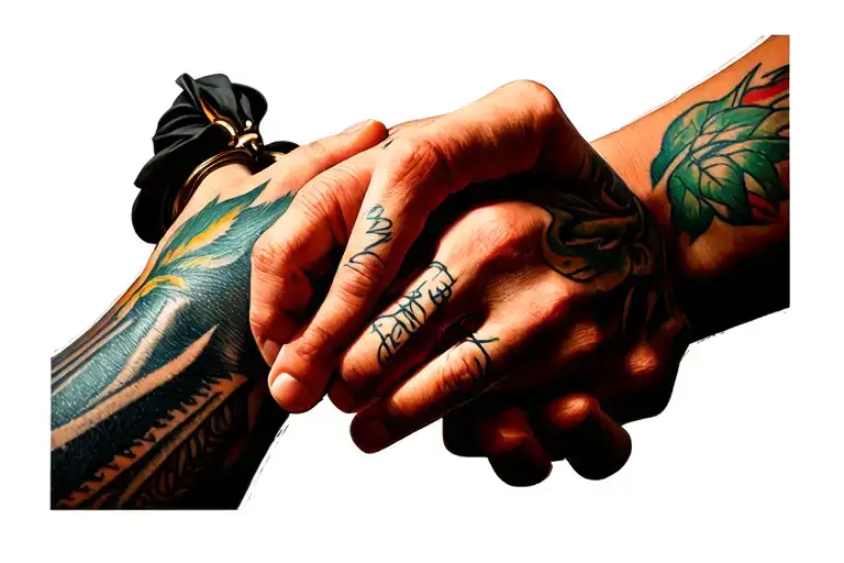 "Govi kai Jerry  ari" holding hands holding tattoo design idea