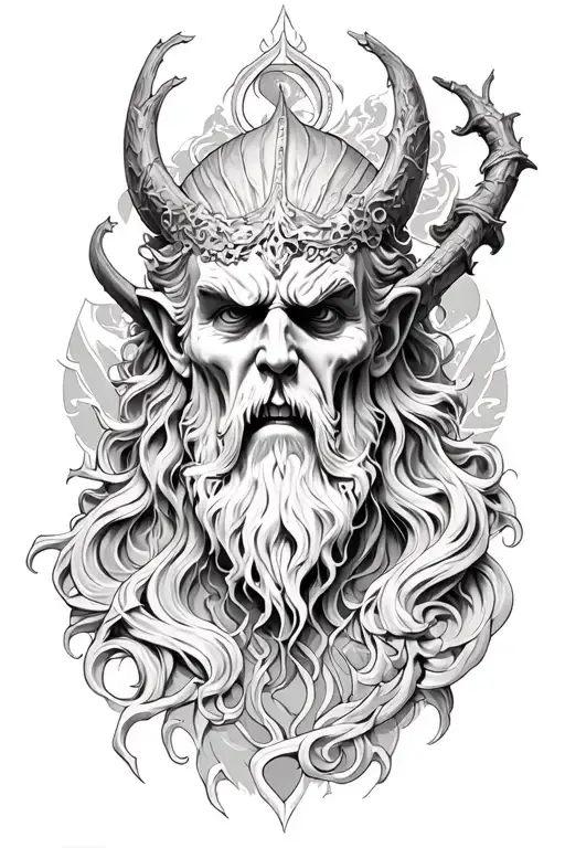 Hades God of the Underworld tattoo design idea