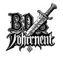 "B.D.B.       Tohrment" dagger surrounded tattoo design idea