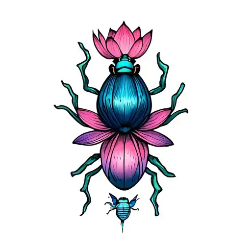 simple lotus and lightning bug surrounded by delicate tattoo design idea
