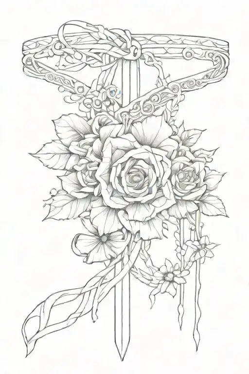 garter wrapped tattoo design idea