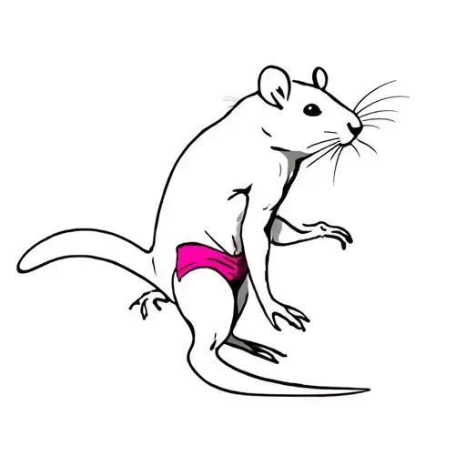 Bush Rat with hot pink shorts tattoo design idea