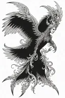 Seraph Description: Appearance: A seraph with six large, detailed wings. Face: Serene and wise expression, with tattoo design idea