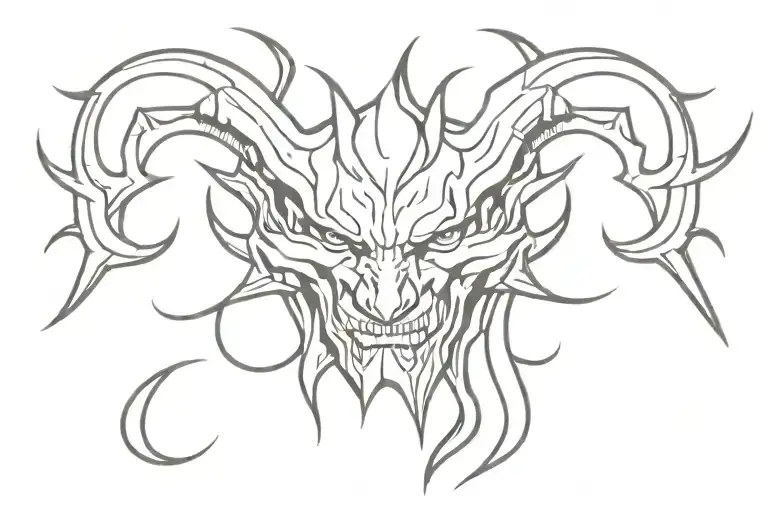 Demon tattoo design idea