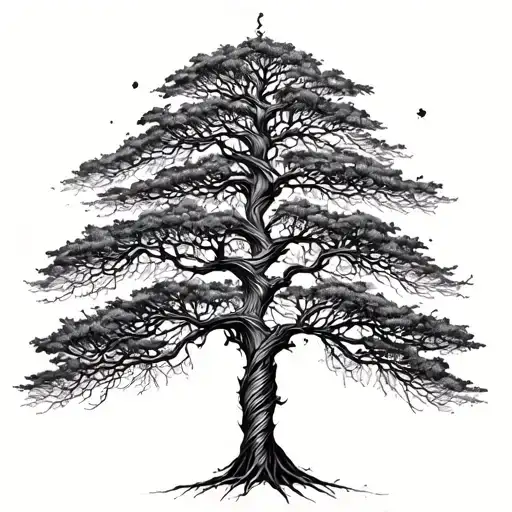 tree composed by dna-strand tattoo design idea