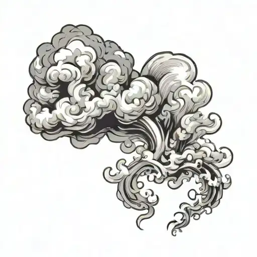 fire and smoke rising tattoo design idea
