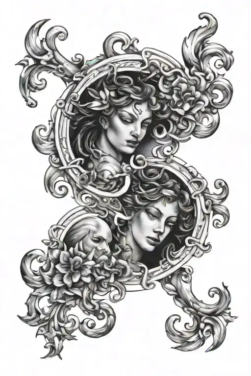 Gemini Aquarius tattoo design idea