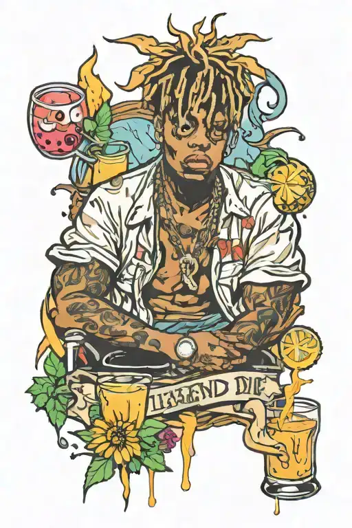 juice wrld 999 legends never die tattoo design idea
