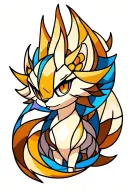 stained glass ninetails tattoo design idea