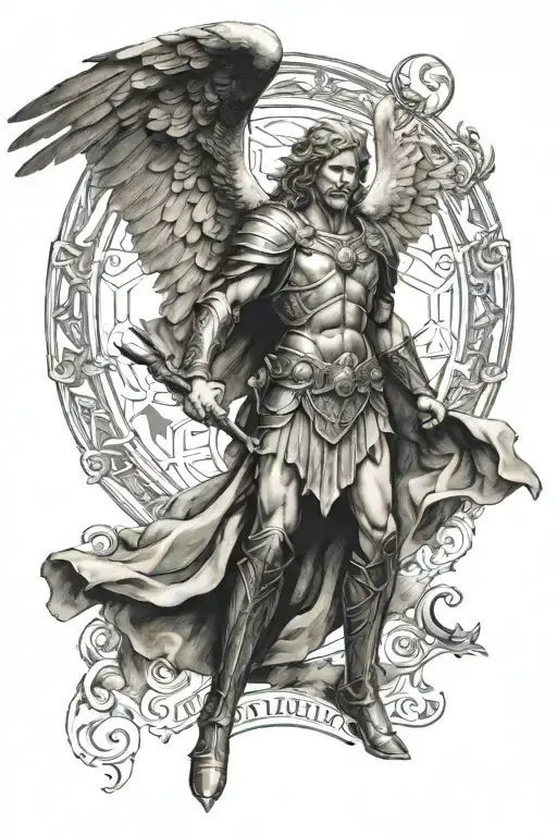archangel Michael tattoo design idea