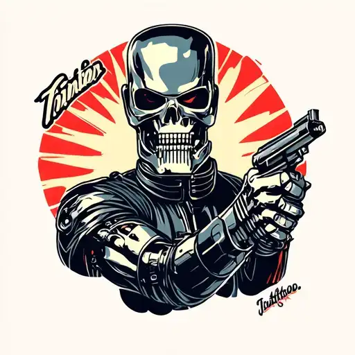 Terminator T 800 tattoo design idea