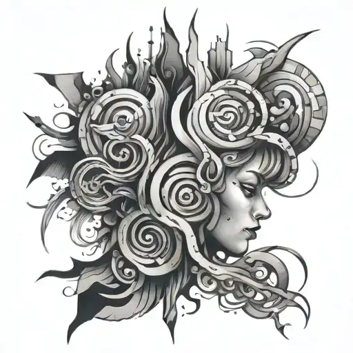 overthinking abstract tattoo design idea