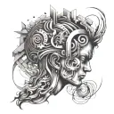 overthinking abstract tattoo design idea