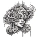 overthinking abstract tattoo design idea