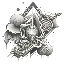 overthinking abstract tattoo design idea