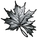 maple leaf with lasso wrapped tattoo design idea
