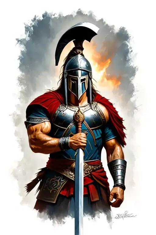 Spartan warrior tattoo design idea