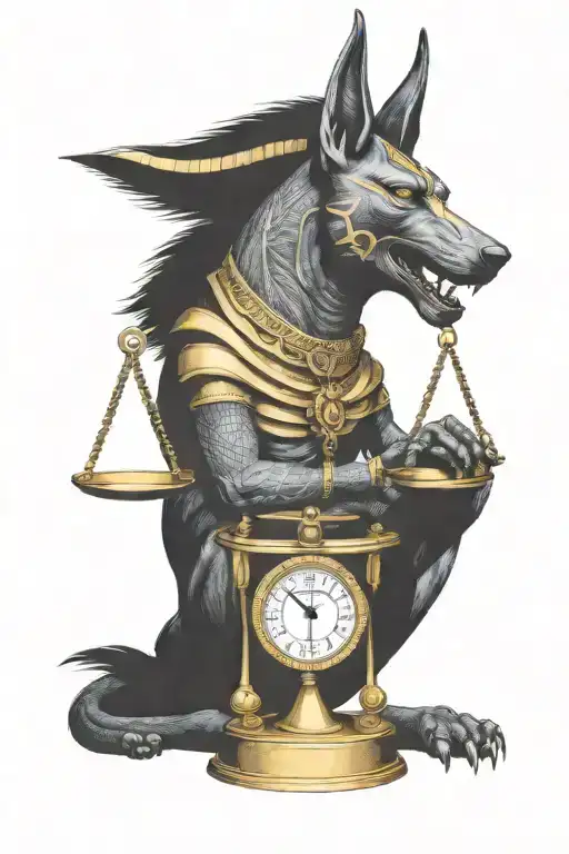 Anubis holding a scale tattoo design idea