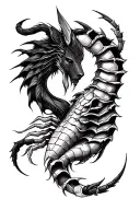 Virgo and Scorpio intertwined tattoo design idea