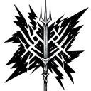 trident surrounded lightning bolts emanating tattoo design idea