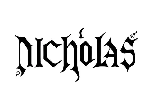 "NICHOLAS " tattoo design idea