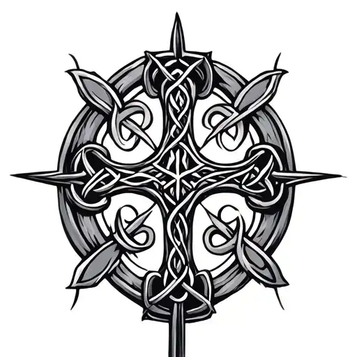 celtic cross tattoo design idea