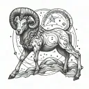 Aries constellation surrounded tattoo design idea