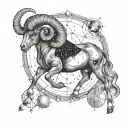 Aries constellation surrounded tattoo design idea