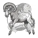 Aries constellation surrounded tattoo design idea
