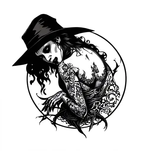 vamp goth full back tattoo simple male outline tattoo design idea