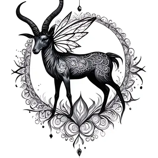 mandala capricorn faery dark whimsical design tattoo design idea