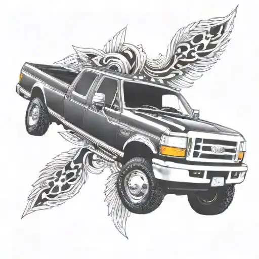 1992 ford F-250 tattoo design idea