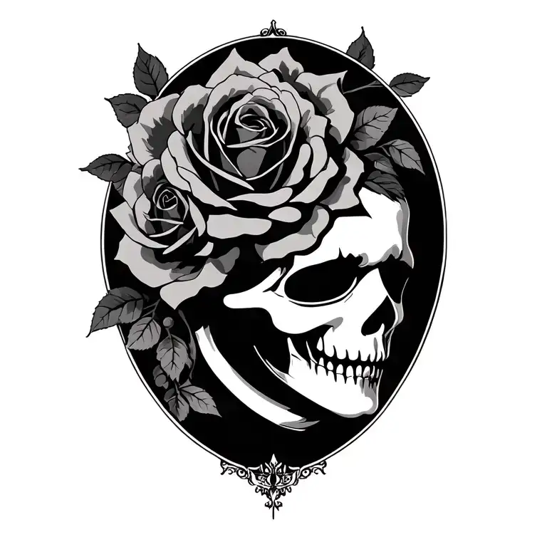 phantom of the opera madk with roses tattoo design idea